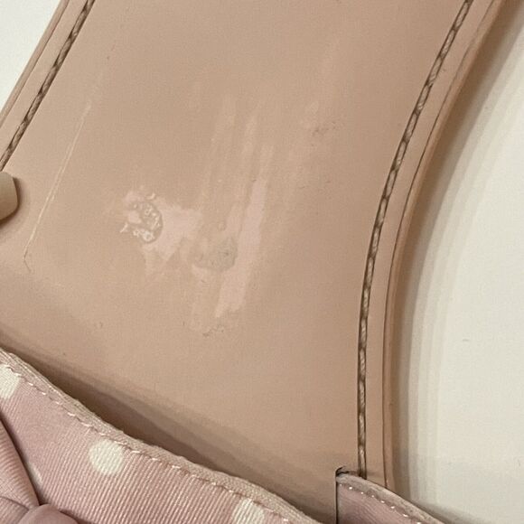 Kate Spade Polka Dot Bow Sandals Womens Size 9.5 Slip On Cottagecore Pink White - Picture 9 of 10